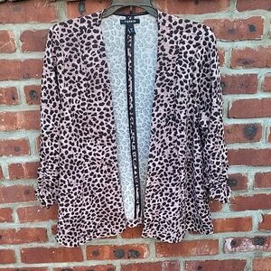 torrid Pink and Black Leopard Open Cardigan